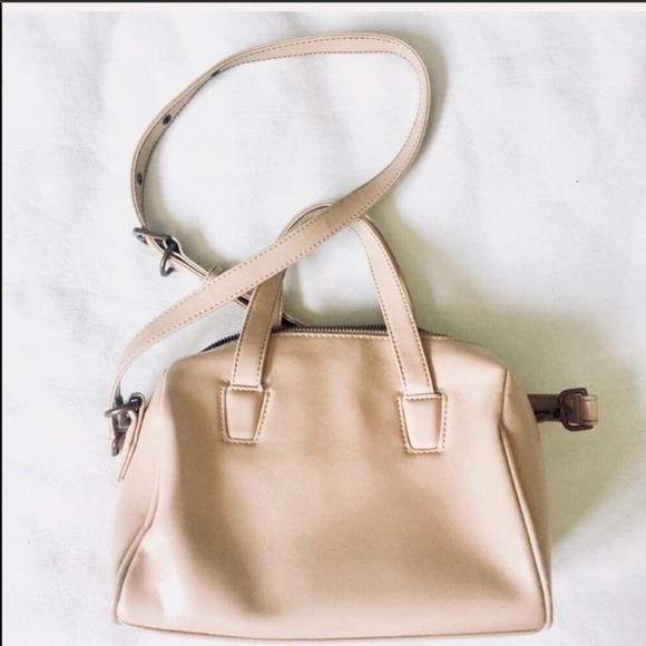 MATT & NAT Cream Tan Mitsuko Mini Bowling Bag Removeable Strap Crossbody Purse - Picture 6 of 8